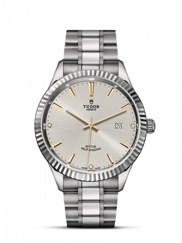 Tudor Style 41 Stainless Steel / Fluted / Silver-Diamond / Bracelet M12710-0011 Tudor Style 41 Stainless Steel / Fluted / Silver-Diamond / Bracelet M12710-0011