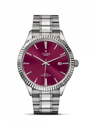 Tudor Style 41 Stainless Steel / Fluted / Burgundy / Bracelet M12710-0015 Tudor Style 41 Stainless Steel / Fluted / Burgundy / Bracelet M12710-0015