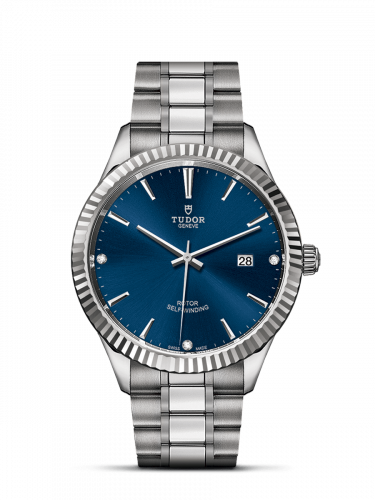 Tudor Style 41 Stainless Steel / Fluted / Blue-Diamond / Bracelet M12710-0017 Tudor Style 41 Stainless Steel / Fluted / Blue-Diamond / Bracelet M12710-0017