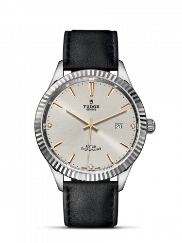 Tudor Style 41 Stainless Steel / Fluted / Silver-Diamond / Strap M12710-0026 Tudor Style 41 Stainless Steel / Fluted / Silver-Diamond / Strap M12710-0026