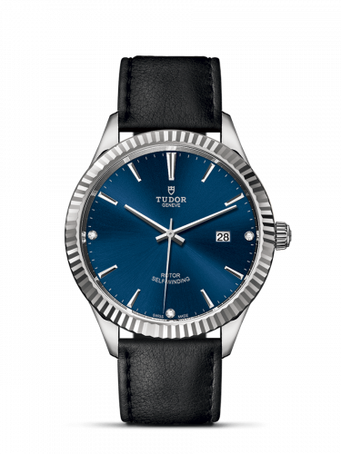 Tudor Style 41 Stainless Steel / Fluted / Blue-Diamond / Strap M12710-0029 Tudor Style 41 Stainless Steel / Fluted / Blue-Diamond / Strap M12710-0029