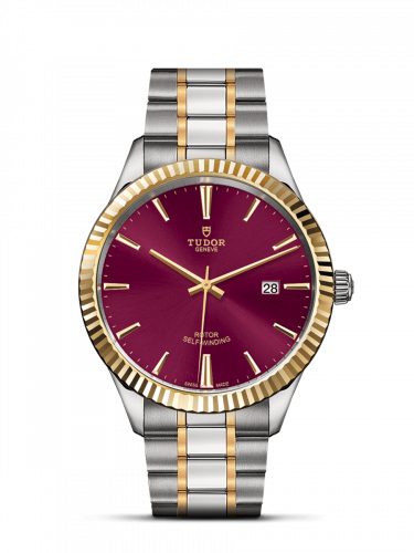 Tudor Style 41 Stainless Steel / Yellow Gold / Fluted / Burgundy / Bracelet M12713-0013 Tudor Style 41 Stainless Steel / Yellow Gold / Fluted / Burgundy / Bracelet M12713-0013