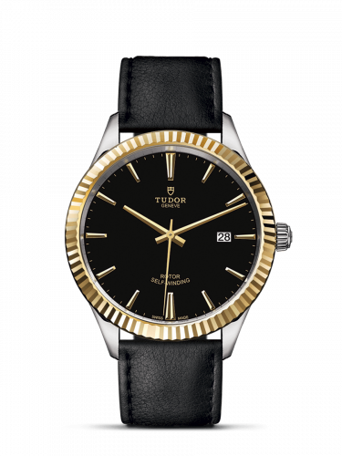 Tudor Style 41 Stainless Steel / Yellow Gold / Fluted / Black / Strap M12713-0019 Tudor Style 41 Stainless Steel / Yellow Gold / Fluted / Black / Strap M12713-0019