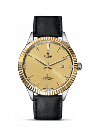 Tudor Style 41 Stainless Steel / Yellow Gold / Fluted / Champagne-Diamond / Strap M12713-0020 Tudor Style 41 Stainless Steel / Yellow Gold / Fluted / Champagne-Diamond / Strap M12713-0020