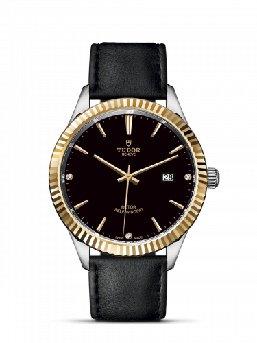 Tudor Style 41 Stainless Steel / Yellow Gold / Fluted / Black-Diamond / Strap M12713-0022 Tudor Style 41 Stainless Steel / Yellow Gold / Fluted / Black-Diamond / Strap M12713-0022