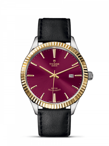 Tudor Style 41 Stainless Steel / Yellow Gold / Fluted / Burgundy / Strap M12713-0023 Tudor Style 41 Stainless Steel / Yellow Gold / Fluted / Burgundy / Strap M12713-0023