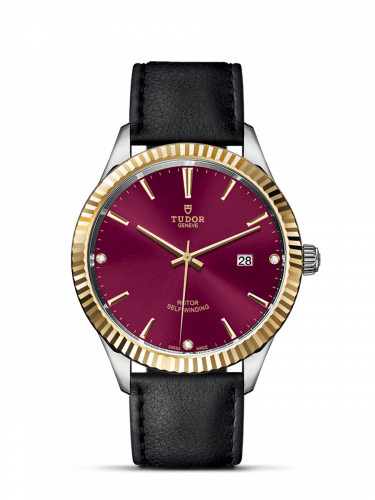 Tudor Style 41 Stainless Steel / Yellow Gold / Fluted / Burgundy-Diamond / Strap M12713-0024 Tudor Style 41 Stainless Steel / Yellow Gold / Fluted / Burgundy-Diamond / Strap M12713-0024