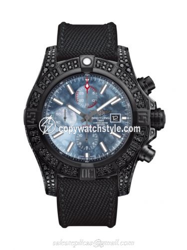 Breitling Super Avenger II Diamondworks / Black Steel / Blue MOP / Military M13371BU.BE52.264S