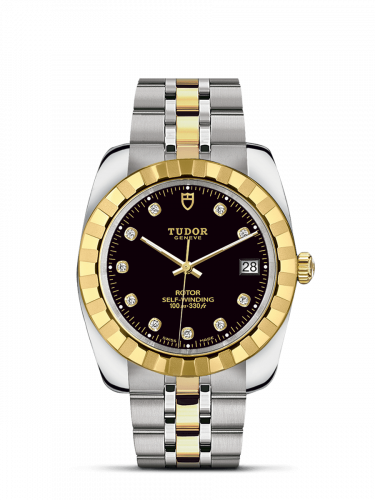 Tudor Classic 38 Stainless Steel / Yellow Gold / Fluted / Black-Diamond / Bracelet M21013-0005 Tudor Classic 38 Stainless Steel / Yellow Gold / Fluted / Black-Diamond / Bracelet M21013-0005