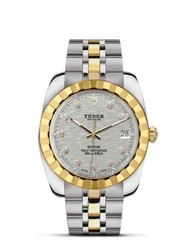 Tudor Classic 38 Stainless Steel / Yellow Gold / Fluted / Silver-Diamond / Bracelet M21013-0009 Tudor Classic 38 Stainless Steel / Yellow Gold / Fluted / Silver-Diamond / Bracelet M21013-0009