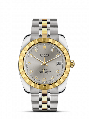 Tudor Classic 38 Stainless Steel / Yellow Gold / Fluted / Silver-Diamond / Bracelet M21013-0012 Tudor Classic 38 Stainless Steel / Yellow Gold / Fluted / Silver-Diamond / Bracelet M21013-0012