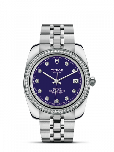 Tudor Classic 38 Stainless Steel / Diamond / Blue-Diamond / Bracelet M21020-0006