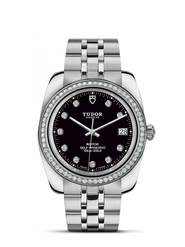 Tudor Classic 38 Stainless Steel / Diamond / Black-Diamond / Bracelet M21020-0008