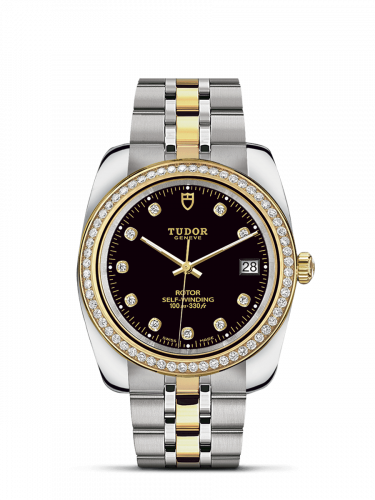 Tudor Classic 38 Stainless Steel / Yellow Gold / Diamond / Black-Diamond / Bracelet M21023-0008