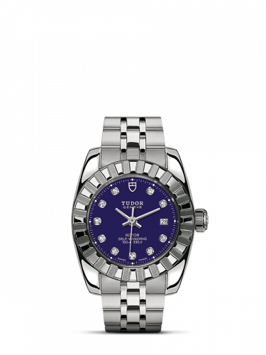 Tudor Classic 28 Stainless Steel / Fluted / Blue-Diamond / Bracelet M22010-0008 Tudor Classic 28 Stainless Steel / Fluted / Blue-Diamond / Bracelet M22010-0008