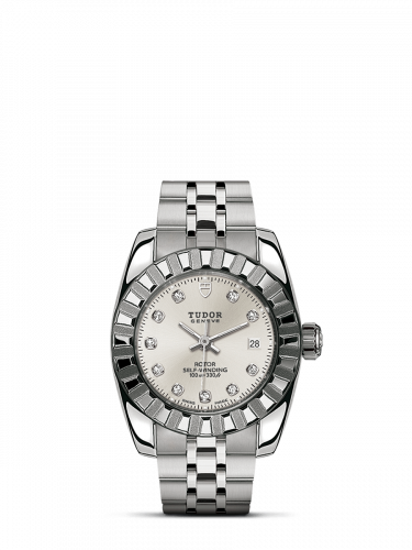 Tudor Classic 28 Stainless Steel / Fluted / Silver-Diamond / Bracelet M22010-0009 Tudor Classic 28 Stainless Steel / Fluted / Silver-Diamond / Bracelet M22010-0009