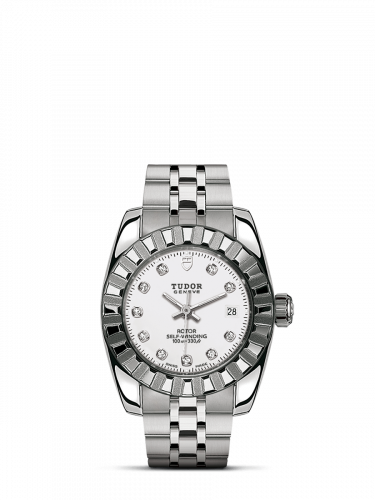 Tudor Classic 28 Stainless Steel / Fluted / White-Diamond / Bracelet M22010-0013 Tudor Classic 28 Stainless Steel / Fluted / White-Diamond / Bracelet M22010-0013