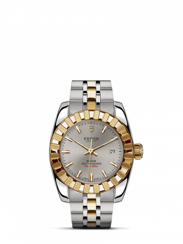 Tudor Classic 28 Stainless Steel / Yellow Gold / Fluted / Silver / Bracelet M22013-0001