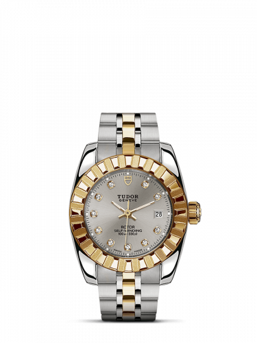 Tudor Classic 28 Stainless Steel / Yellow Gold / Fluted / Silver-Diamond / Bracelet M22013-0012