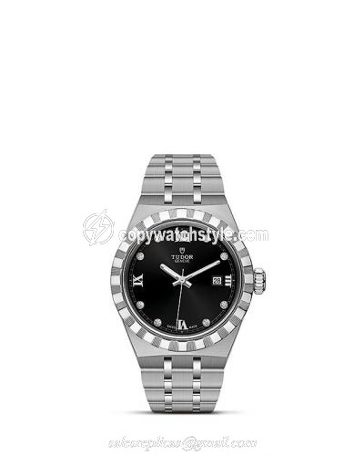 Tudor Royal Date 28 Stainless Steel / Black - Diamond M28300-0004