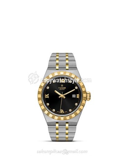 Tudor Royal Date 28 Stainless Steel / Yellow Gold / Black - Diamond M28303-0005 Tudor Royal Date 28 Stainless Steel / Yellow Gold / Black - Diamond M28303-0005