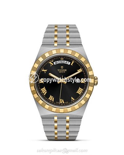 Tudor Royal Day-Date 41 Stainless Steel / Yellow Gold / Black - Roman M28603-0003 Tudor Royal Day-Date 41 Stainless Steel / Yellow Gold / Black - Roman M28603-0003