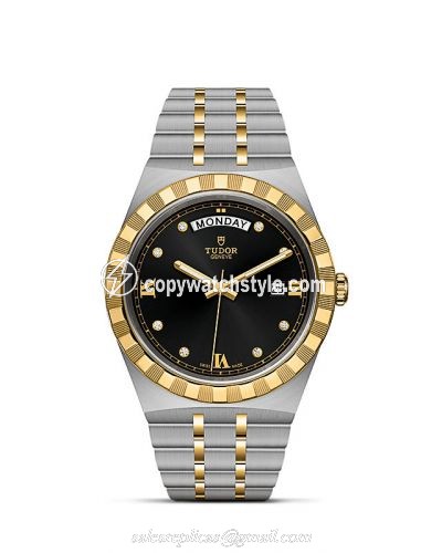 Tudor Royal Day-Date 41 Stainless Steel / Yellow Gold / Black - Diamond M28603-0005 Tudor Royal Day-Date 41 Stainless Steel / Yellow Gold / Black - Diamond M28603-0005