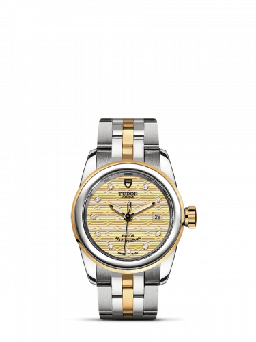 Tudor Glamour Date 26 Stainless Steel / Yellow Gold / Jacquard Champagne-Diamond / Bracelet M51003-0005