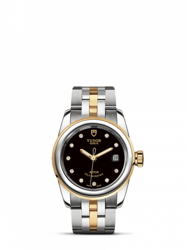 Tudor Glamour Date 26 Stainless Steel / Yellow Gold / Black-Diamond / Bracelet M51003-0007