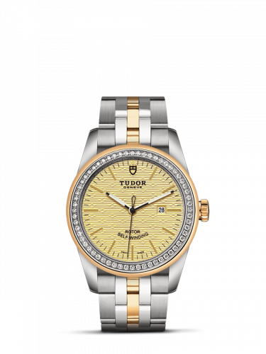 Tudor Glamour Date 31 Stainless Steel / Yellow Gold / Diamond / Jacquard Champagne / Bracelet M53023-0022
