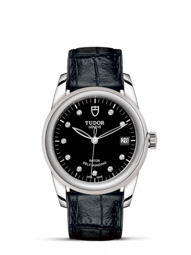 Tudor Glamour Date 36 Stainless Steel / Black-Diamond / Strap M55000-0013 Tudor Glamour Date 36 Stainless Steel / Black-Diamond / Strap M55000-0013