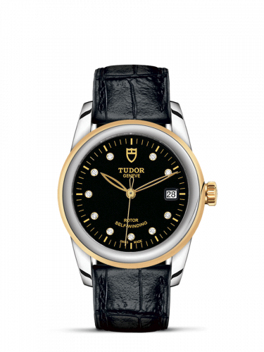 Tudor Glamour Date 36 Stainless Steel / Yellow Gold / Black-Diamond / Strap M55003-0037 Tudor Glamour Date 36 Stainless Steel / Yellow Gold / Black-Diamond / Strap M55003-0037