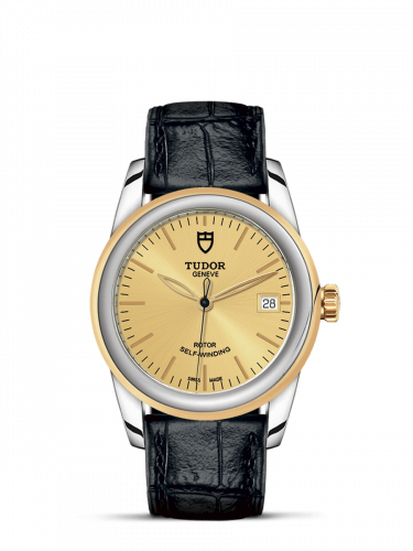 Tudor Glamour Date 36 Stainless Steel / Yellow Gold / Champagne/ Strap M55003-0044 Tudor Glamour Date 36 Stainless Steel / Yellow Gold / Champagne/ Strap M55003-0044