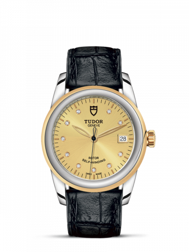 Tudor Glamour Date 36 Stainless Steel / Yellow Gold / Champagne-Diamond / Strap M55003-0051 Tudor Glamour Date 36 Stainless Steel / Yellow Gold / Champagne-Diamond / Strap M55003-0051