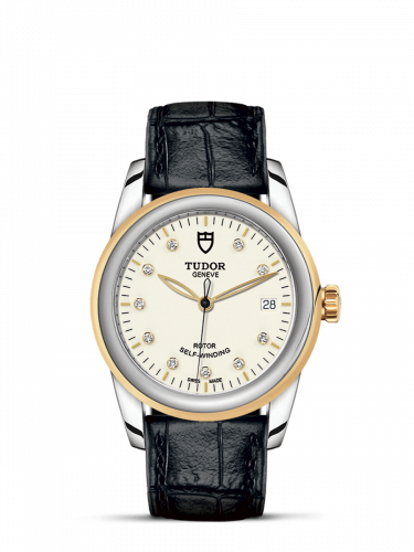 Tudor Glamour Date 36 Stainless Steel / Yellow Gold / Opaline-Diamond / Strap M55003-0095 Tudor Glamour Date 36 Stainless Steel / Yellow Gold / Opaline-Diamond / Strap M55003-0095