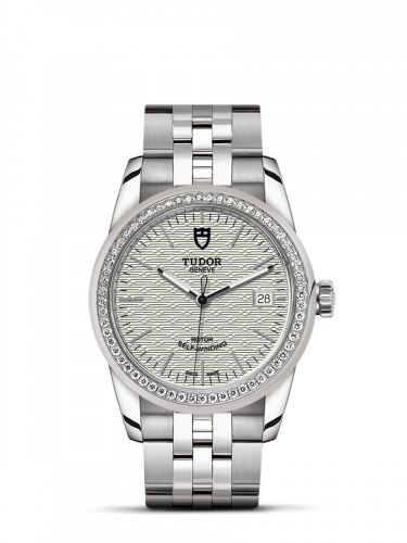 Tudor Glamour Date 36 Stainless Steel / Diamond / Jacquard Silver / Bracelet M55020-0002 Tudor Glamour Date 36 Stainless Steel / Diamond / Jacquard Silver / Bracelet M55020-0002