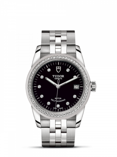 Tudor Glamour Date 36 Stainless Steel / Diamond / Black-Diamond / Bracelet M55020-0007 Tudor Glamour Date 36 Stainless Steel / Diamond / Black-Diamond / Bracelet M55020-0007