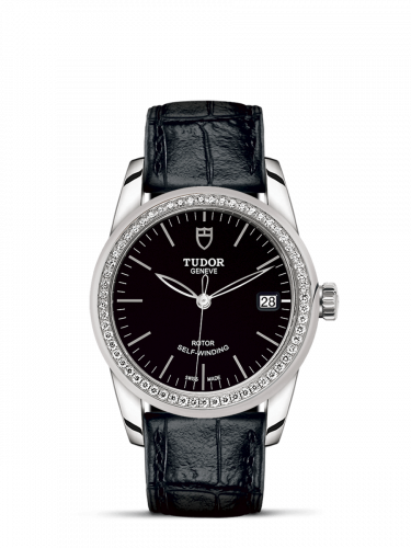 Tudor Glamour Date 36 Stainless Steel / Diamond / Black / Strap M55020-0052 Tudor Glamour Date 36 Stainless Steel / Diamond / Black / Strap M55020-0052