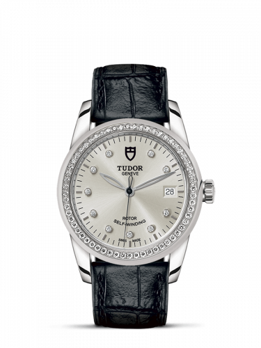 Tudor Glamour Date 36 Stainless Steel / Diamond / Silver-Diamond / Strap M55020-0058 Tudor Glamour Date 36 Stainless Steel / Diamond / Silver-Diamond / Strap M55020-0058