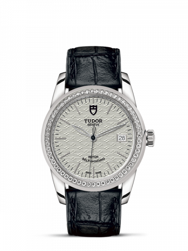 Tudor Glamour Date 36 Stainless Steel / Diamond / Jacquard Silver / Strap M55020-0059 Tudor Glamour Date 36 Stainless Steel / Diamond / Jacquard Silver / Strap M55020-0059