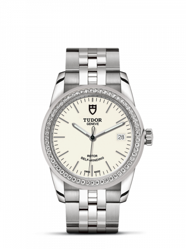 Tudor Glamour Date 36 Stainless Steel / Diamond / Opaline / Bracelet M55020-0095