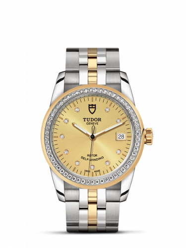 Tudor Glamour Date 36 Stainless Steel / Yellow Gold / Diamond / Champagne-Diamond / Bracelet M55023-0026