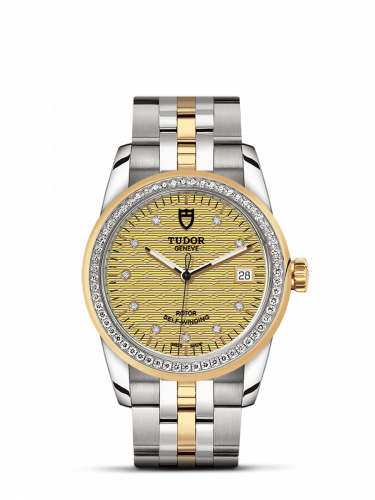 Tudor Glamour Date 36 Stainless Steel / Yellow Gold / Diamond / Jacquard Champagne-Diamond / Bracelet M55023-0028