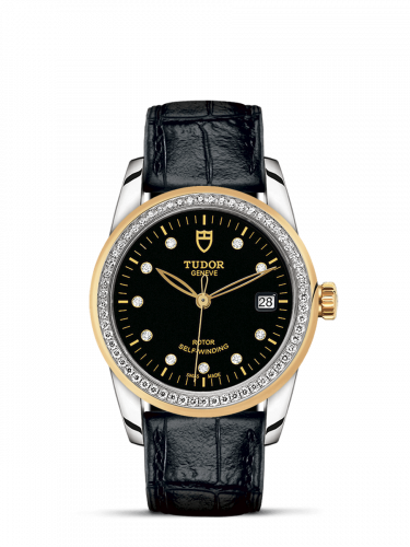 Tudor Glamour Date 36 Stainless Steel / Yellow Gold / Diamond / Black-Diamond / Strap M55023-0046 Tudor Glamour Date 36 Stainless Steel / Yellow Gold / Diamond / Black-Diamond / Strap M55023-0046