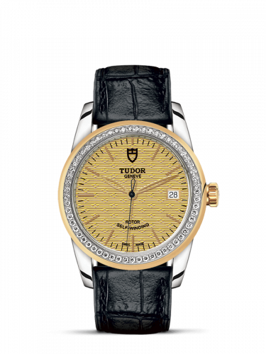 Tudor Glamour Date 36 Stainless Steel / Yellow Gold / Diamond / Jacquard Champagne / Strap M55023-0051 Tudor Glamour Date 36 Stainless Steel / Yellow Gold / Diamond / Jacquard Champagne / Strap M55023-0051