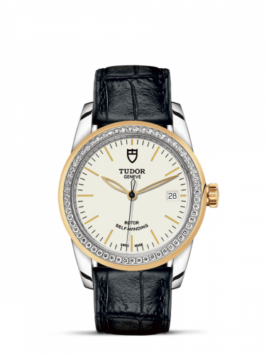 Tudor Glamour Date 36 Stainless Steel / Yellow Gold / Diamond / Opaline / Strap M55023-0085 Tudor Glamour Date 36 Stainless Steel / Yellow Gold / Diamond / Opaline / Strap M55023-0085