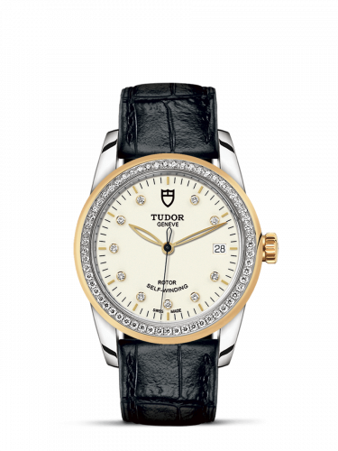 Tudor Glamour Date 36 Stainless Steel / Yellow Gold / Diamond / Opaline-Diamond / Strap M55023-0094 Tudor Glamour Date 36 Stainless Steel / Yellow Gold / Diamond / Opaline-Diamond / Strap M55023-0094