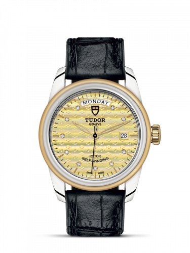 Tudor Glamour Day + Date Stainless Steel / Yellow Gold / Jacquard Champagne-Diamond / Strap M56003-0029 Tudor Glamour Day + Date Stainless Steel / Yellow Gold / Jacquard Champagne-Diamond / Strap M56003-0029