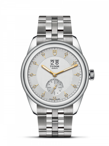 Tudor Glamour Double Date Stainless Steel / Silver-Diamond / Bracelet M57100-0005