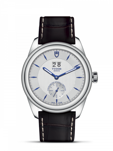 Tudor Glamour Double Date Stainless Steel / Silver-Blue / Strap M57100-0016 Tudor Glamour Double Date Stainless Steel / Silver-Blue / Strap M57100-0016
